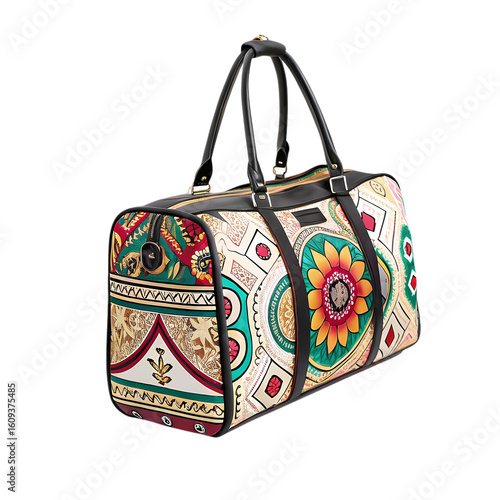 Vibrant Bohemian Duffle Bag: Travel Bag with Ethnic Pattern Design