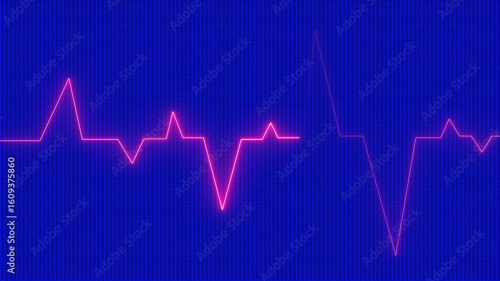 Glowing Heartbeat Line Animation with Love Border on Background – Medical and Romantic Concept. Glowing Heartbeat Line Animation with Love Border on Background – Medical and Romantic Concept.