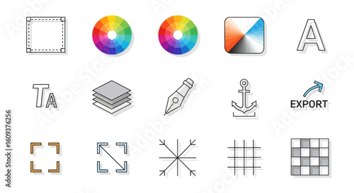 Wallpaper Mural A vector set of school and education icons for web and business communication design Torontodigital.ca