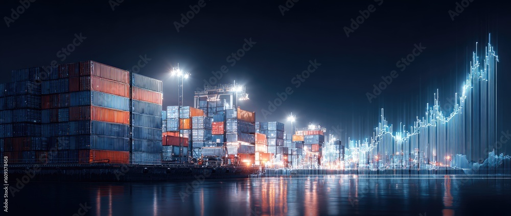 custom made wallpaper toronto digitalNight port with glowing data overlay