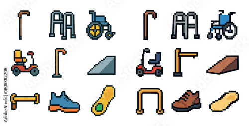 Pixel Art Mobility Icons