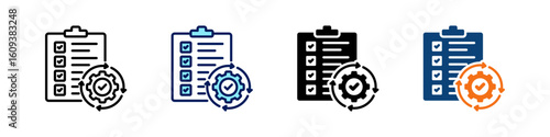 Plan All In One Icon Multi Styles Vector Set
