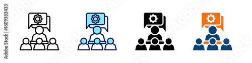 Volunteer Coordination All In One Icon Multi Styles Vector Set