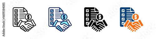 Sponsorship All In One Icon Multi Styles Vector Set