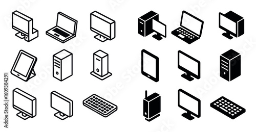 Minimal Office Equipment Icons