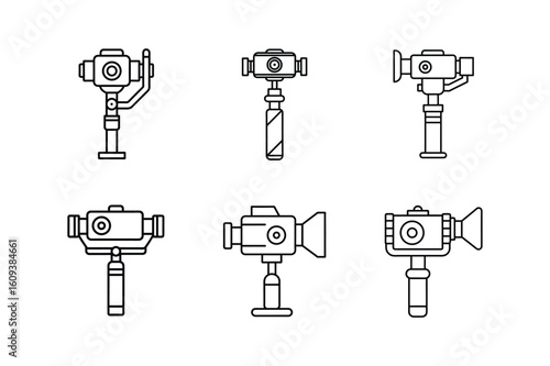 gimbal stabilizer line art vector illustration