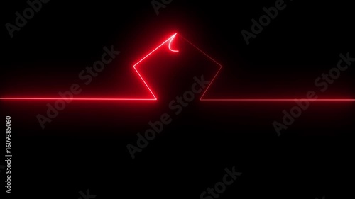 Wallpaper Mural "Glowing Neon Diamond Animation with Horizontal Light Line on Black Background – Futuristic Tech Frame Design" Torontodigital.ca