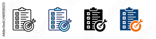 Goal All In One Icon Multi Styles Vector Set