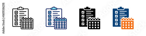 Agenda All In One Icon Multi Styles Vector Set