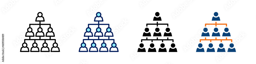 Hierarchy All In One Icon Multi Styles Vector Set