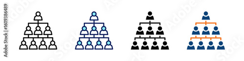 Hierarchy All In One Icon Multi Styles Vector Set