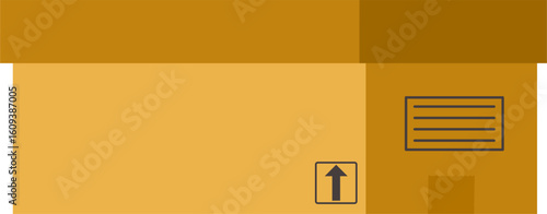 Brown Carton Box Packaging Illustration