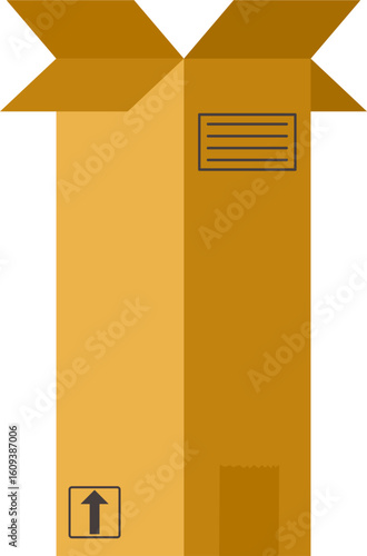 Brown Carton Box Packaging Illustration