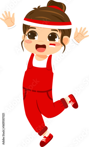 Girl Celebrating Indonesia’s Independence Day