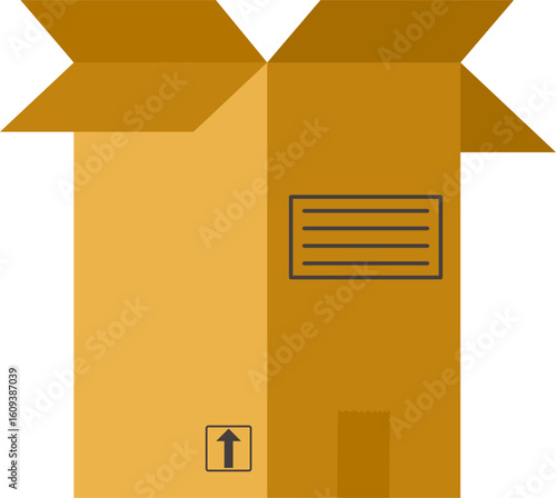 Brown Carton Box Packaging Illustration