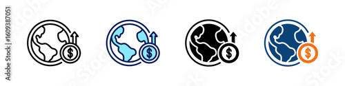 Economy All In One Icon Multi Styles Vector Set
