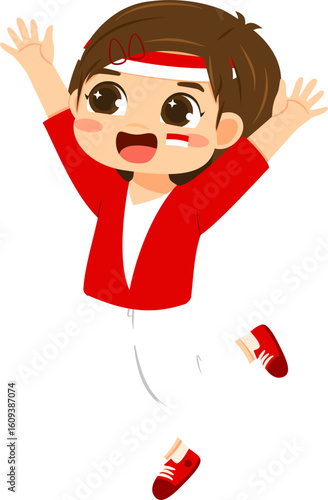 Girl Celebrating Indonesia’s Independence Day