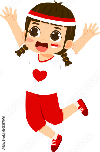 Girl Celebrating Indonesia’s Independence Day