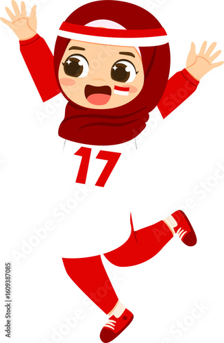 Girl Celebrating Indonesia’s Independence Day