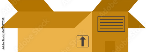 Brown Carton Box Packaging Illustration