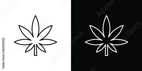 Cannabis leaf icon Simple Set. Vector icons for graphic design template.