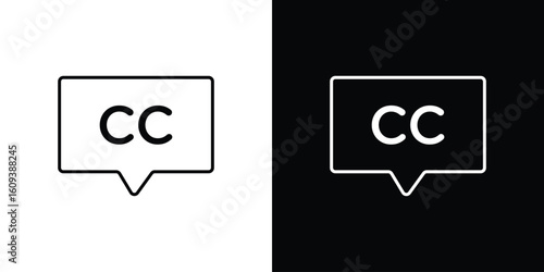 Closed caption icon Simple Set. Vector icons for graphic design template.