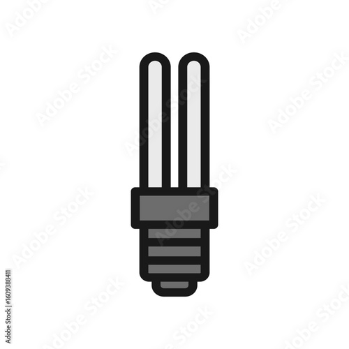 Minimalist Icon of a Compact Fluorescent Light Bulb