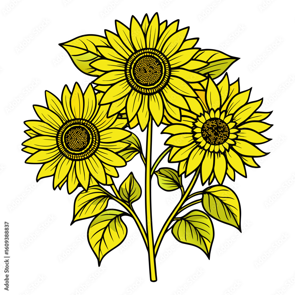 Fototapeta premium sunflower vector illustration