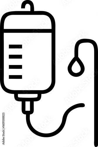  iv drip vector icon on white or transparent background. Graphic design Stroke icon collections. Editable Stroke icon collection Outline icon.