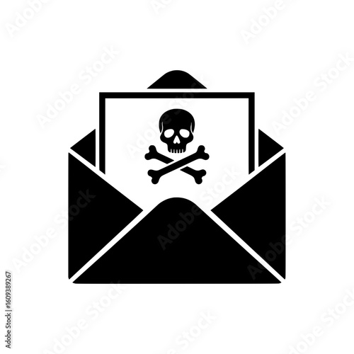 Envelope with Skull and Crossbones Symbol Icon (Malware/Spam)