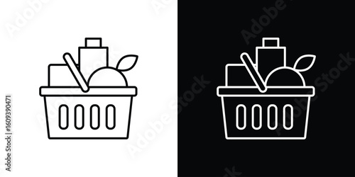 Grocery shopping icon Simple Set. Vector icons for graphic design template.