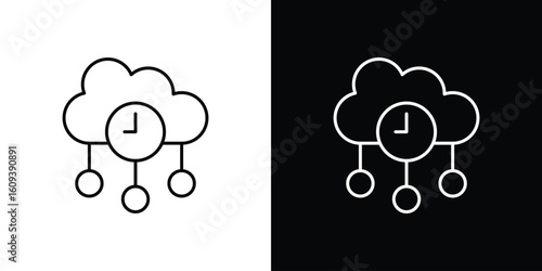 High server uptime icon Simple Set. Vector icons for graphic design template.
