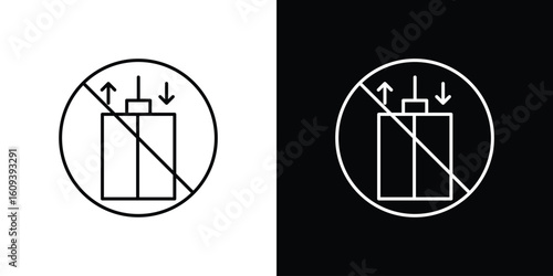 No elevator signs Simple Set. Vector icons for graphic design template.