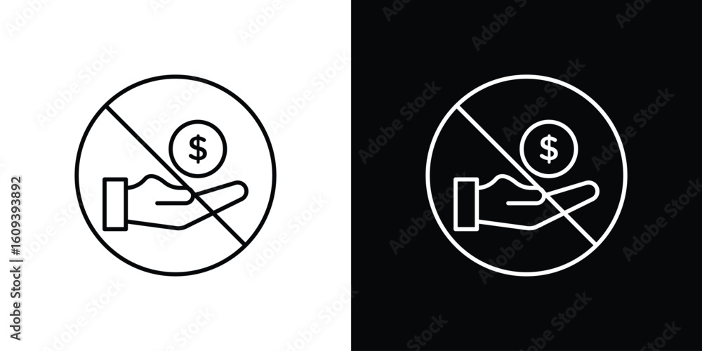No money signs Simple Set. Vector icons for graphic design template. No money signs Simple Set. Vector icons for graphic design template.