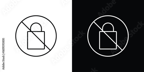 No lock signs Simple Set. Vector icons for graphic design template.