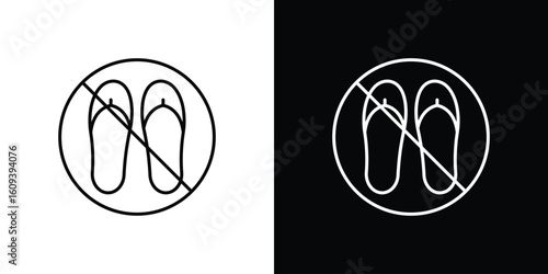 No sandals signs Simple Set. Vector icons for graphic design template.