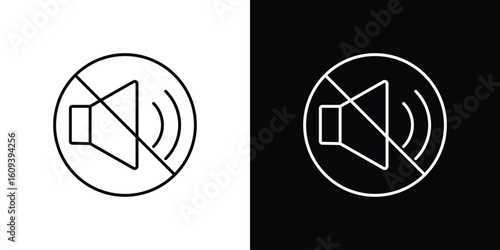 No sound signs Simple Set. Vector icons for graphic design template.
