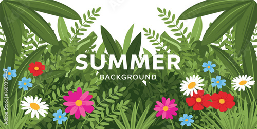 The inscription is a summer in the center and plant elements envelop this inscription.