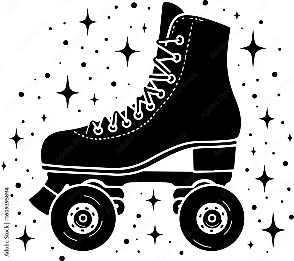 Naklejka premium Retro Roller Skate Vibes