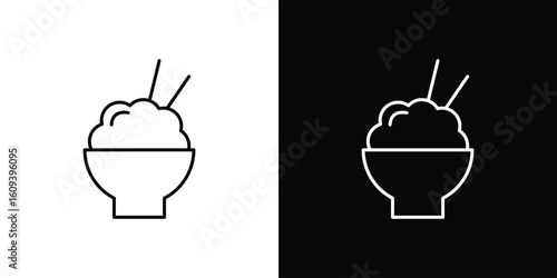 Rice bowl icon Simple Set. Vector icons for graphic design template.