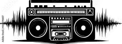 Retro music cassette, radio, music, audio, cassette, tape, recorder, retro, sound, old, boombox, stereo, isolated, player, vintage, digital, speaker, white, technology, button, vector, equipment, car,