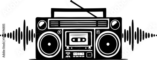 Retro music cassette, radio, music, audio, cassette, tape, recorder, retro, sound, old, boombox, stereo, isolated, player, vintage, digital, speaker, white, technology, button, vector, equipment, car,