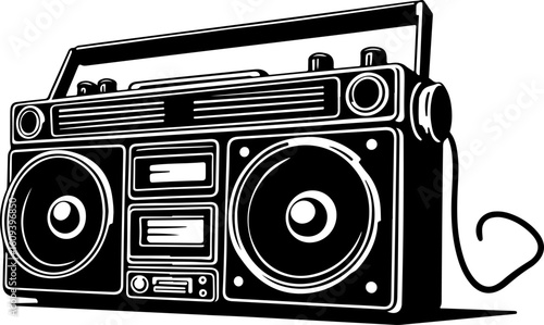 Retro music cassette, radio, music, audio, cassette, tape, recorder, retro, sound, old, boombox, stereo, isolated, player, vintage, digital, speaker, white, technology, button, vector, equipment, car,