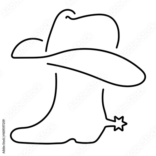 cowboy shoes icon isolated on white background, vector illustration.