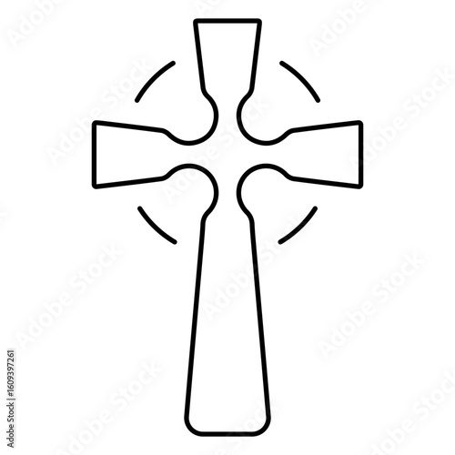 christian cross icon isolated on white background, vector illustration.