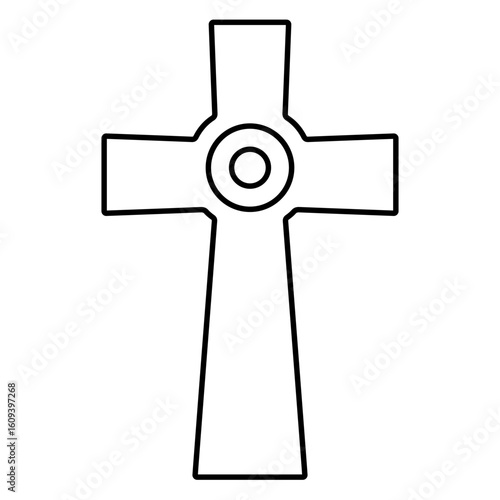 christian cross icon isolated on white background, vector illustration.