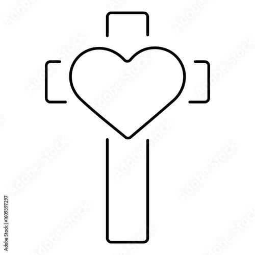 christian cross icon isolated on white background, vector illustration.