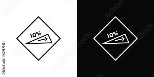 Steep slope ahead signs Simple Set. Vector icons for graphic design template.