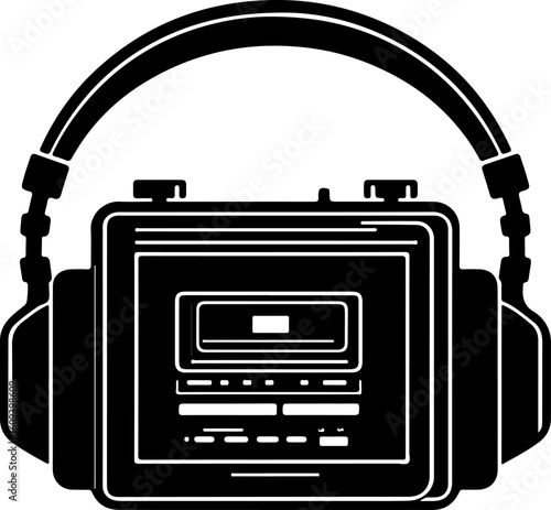 Retro Cassette Vibes with Headphones"