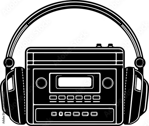 Retro Cassette Vibes with Headphones"